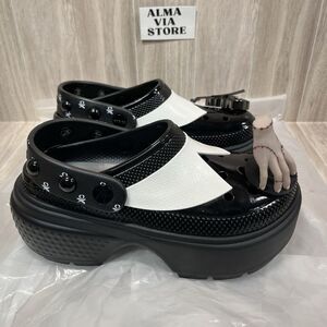 Crocs Wednesday Adams Family Stomp Clogs Black 210214-001 Jibbitz Woman’s Sz 7